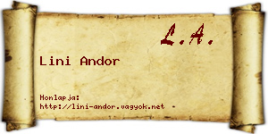 Lini Andor névjegykártya